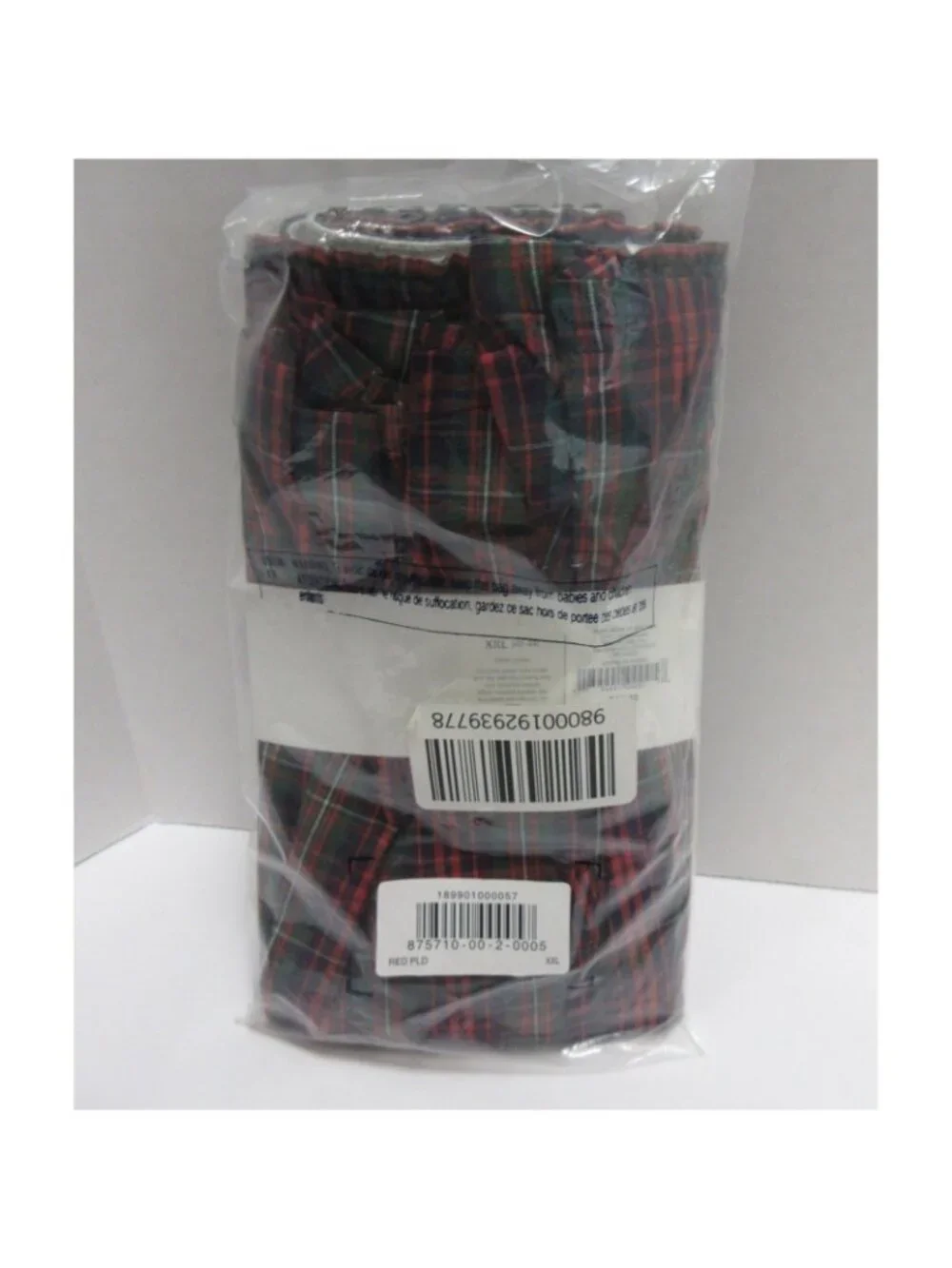 Gap Underwear XXL Red Boxer Shorts Tartan Plaid Y2K Cotton NEW